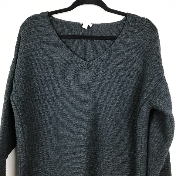 J. Jill Sweaters - Pure Jill Gray Split Hem Ribbed Sweater